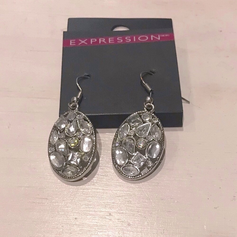 Rhinestone Drop Statement Earrings Costume Jewelry